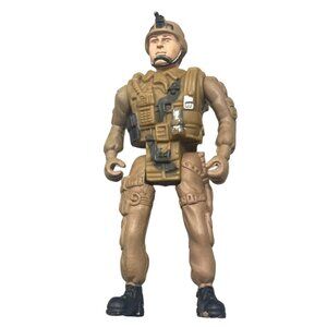 Desert Storm Soldier Trooper Action Figure Toy brown Army 3.5" READ used pealing